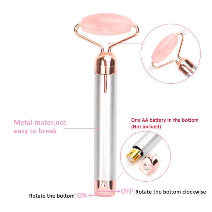 Electric Vibrating Rose Quartz Roller